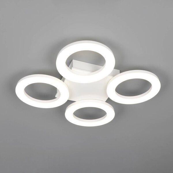 Reality Leuchten Plafoniera soffitto Cemi, Bianco / Opale, Cucina, Plastica, Moderno, Plafoniera