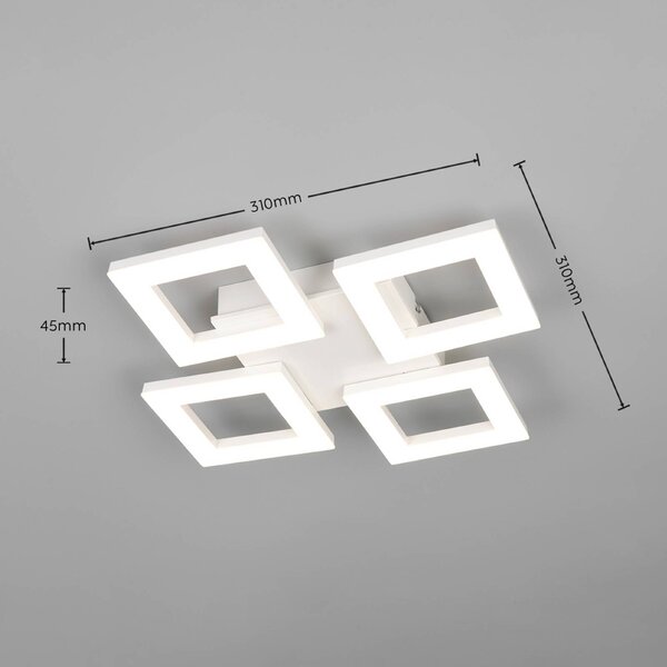 Reality Leuchten Plafoniera soffitto Cemi, Bianco / Opale, Cucina, Plastica, Moderno, Plafoniera