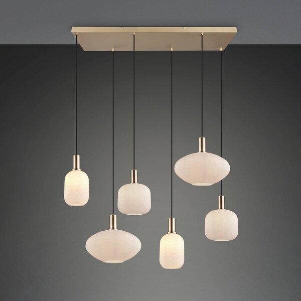 Reality Leuchten Lampada a sospensione Emelie, dimmerabile, Ottone / Oro, Soggiorno / Sala da pranzo, Metallo, Lampada a sospensione