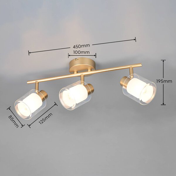 Reality Leuchten Plafoniera soffitto Neralo, dimmerabile, Ottone / Oro, Soggiorno / Sala da pranzo, Metallo, Plafoniera
