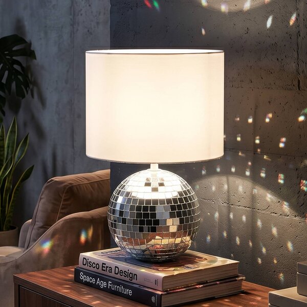 Reality Leuchten Lampada da tavolo Glitza, Cromo / Argento, Soggiorno / Sala da pranzo, Plastica, Moderno, Lampada da tavolo