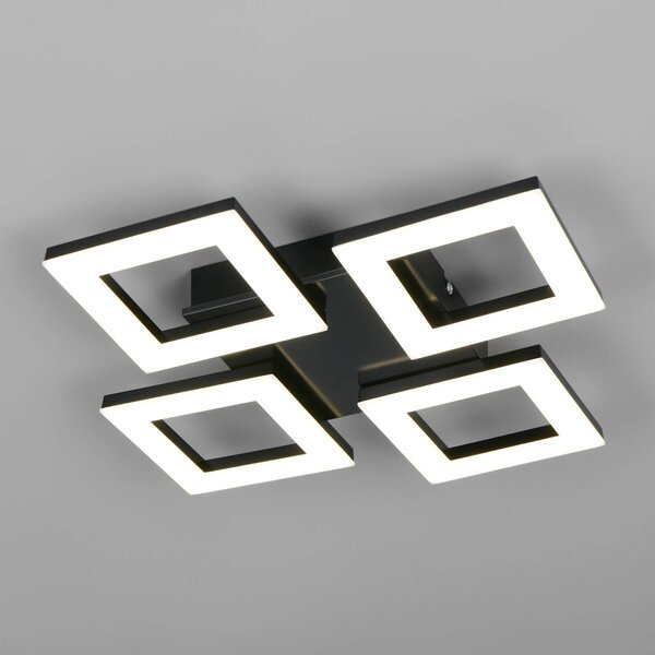 Reality Leuchten Plafoniera soffitto Cemi, Nero, Cucina, Plastica, Moderno, Plafoniera
