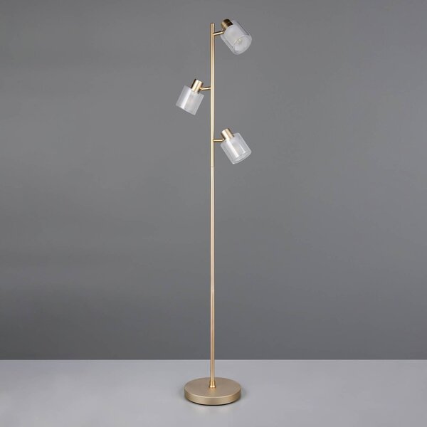 Reality Leuchten Lampada da terra Neralo, Ottone / Oro, Soggiorno / Sala da pranzo, Metallo, Lampada da terra