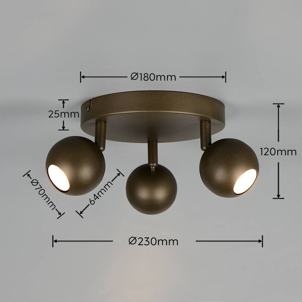Reality Leuchten Plafoniera soffitto Enaro, dimmerabile, Alluminio / Grigio / Zincato, Soggiorno / Sala da pranzo, Metallo, Moderno, Plafoniera