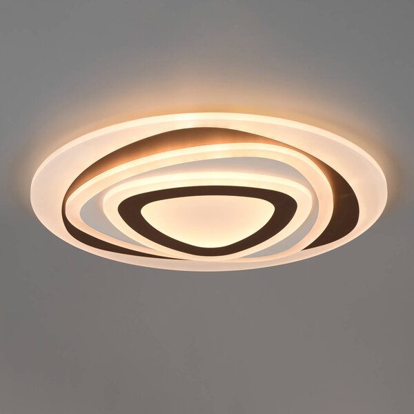 Reality Leuchten Plafoniera soffitto Zilo, dimmerabile, Bianco / Opale, Soggiorno / Sala da pranzo, Metallo, Moderno, Plafoniera