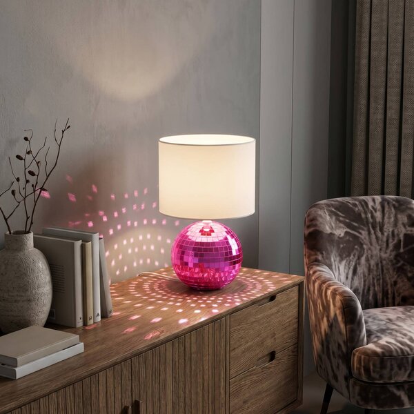 Reality Leuchten Lampada da tavolo Glitza, Violetto / Fucsia / Rosa, Soggiorno / Sala da pranzo, Plastica, Moderno, Lampada da tavolo