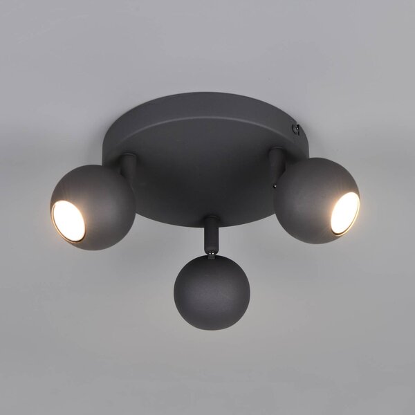 Reality Leuchten Plafoniera soffitto Enaro, dimmerabile, Nero, Soggiorno / Sala da pranzo, Metallo, Moderno, Plafoniera