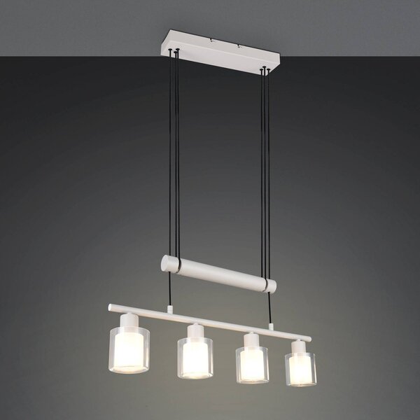 Reality Leuchten Lampada a sospensione Neralo, dimmerabile, Alluminio / Grigio / Zincato, Soggiorno / Sala da pranzo, Metallo, Lampada a sospensione