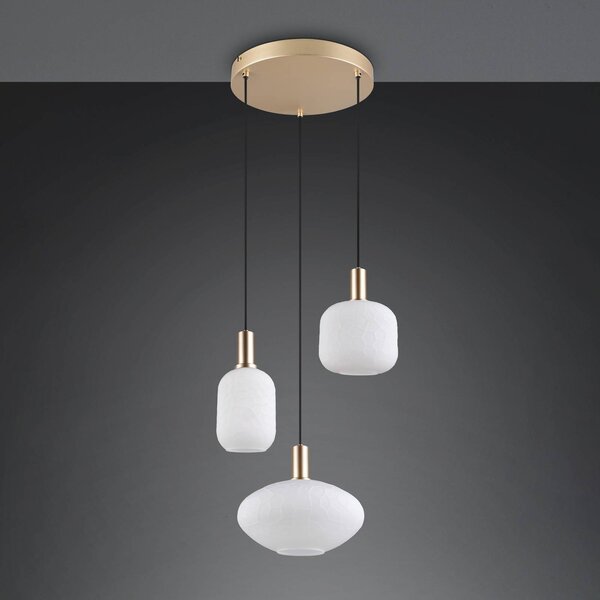 Reality Leuchten Lampada a sospensione Emelie, dimmerabile, Ottone / Oro, Soggiorno / Sala da pranzo, Metallo, Lampada a sospensione