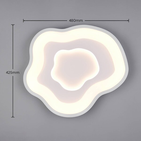 Reality Leuchten Plafoniera soffitto Nube, dimmerabile, Bianco / Opale, Soggiorno / Sala da pranzo, Metallo, Moderno, Plafoniera