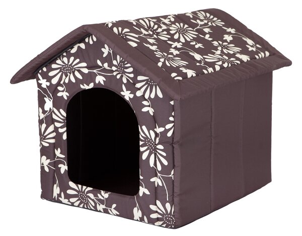 Cuccia per cani, cuccia per cani, letto per cani, casa per gatti, grotta per gatti, piccola L - 52x46 cm, marrone fiorito