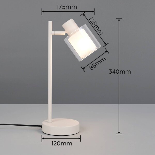 Reality Leuchten Lampada da tavolo Neralo, Alluminio / Grigio / Zincato, Soggiorno / Sala da pranzo, Metallo, Lampada da tavolo