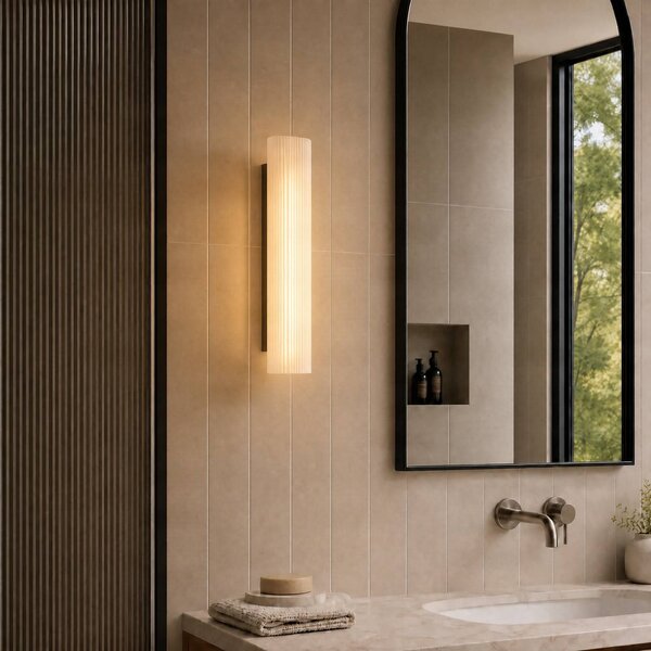 Applique da parete Victoire Lucande, Bianco / Opale, Bagno, Vetro, Moderno, Applique