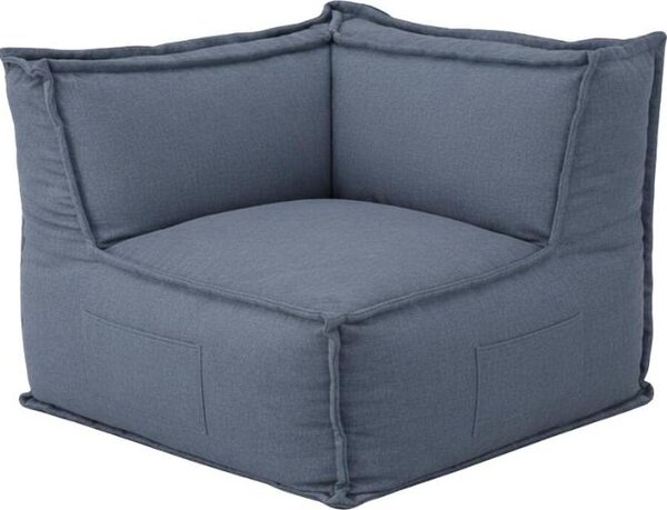 Modulo angolare reversibile per divano modulare effetto lino BANANAIR 90x90 cm grigio scuro