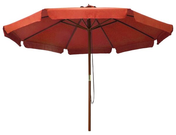 Ombrellone da Esterni con Palo in Legno 330 cm Terracotta