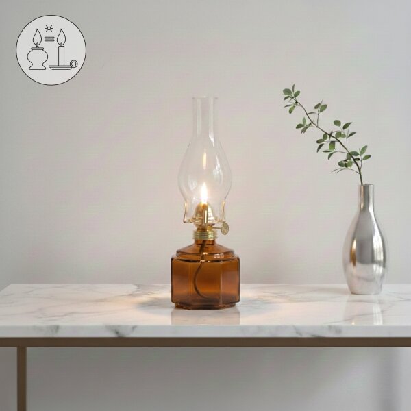 Brilagi - Lampada a petrolio MERLIN arancione