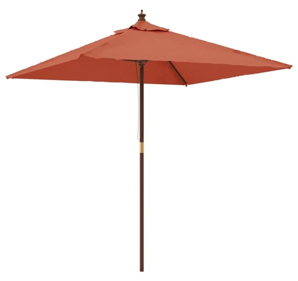 Ombrellone Giardino con Palo in Legno Terracotta 198x198x231 cm