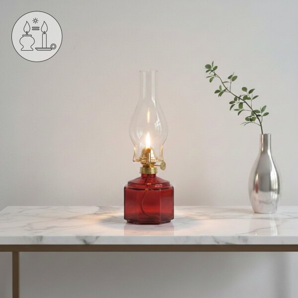 Brilagi - Lampada a petrolio MERLIN rossa