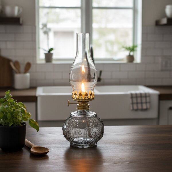 Brilagi - Lampada a petrolio MERLIN, colore fumo/grigio