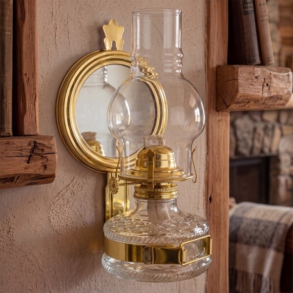 Brilagi - Lampada a petrolio con specchio MERLIN oro lucido