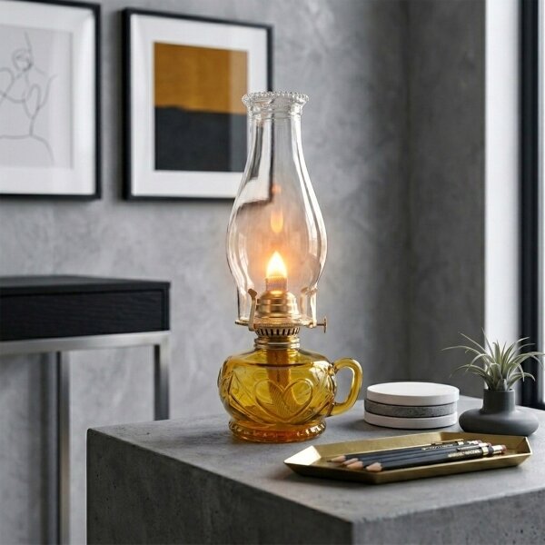 Brilagi - Lampada a petrolio MERLIN arancione