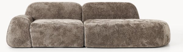 Chaise longue componibile 3 posti in teddy bouclé Wolke