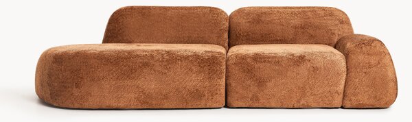 Chaise longue componibile 3 posti in teddy bouclé Wolke