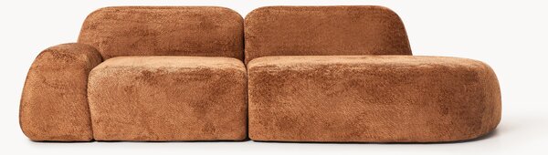 Chaise longue componibile 3 posti in teddy bouclé Wolke