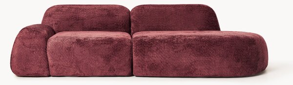 Chaise longue componibile 3 posti in teddy bouclé Wolke