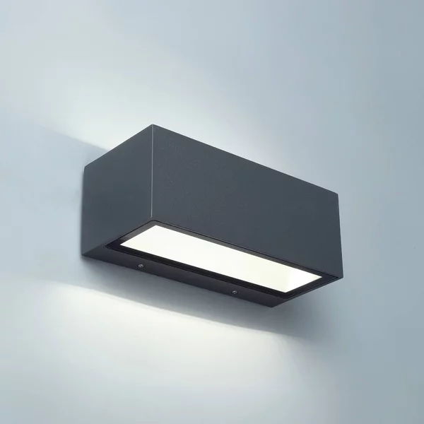 LUTEC Applique da esterni GEMINI, Alluminio / Grigio / Zincato, Alluminio, Moderno, Applique da esterni