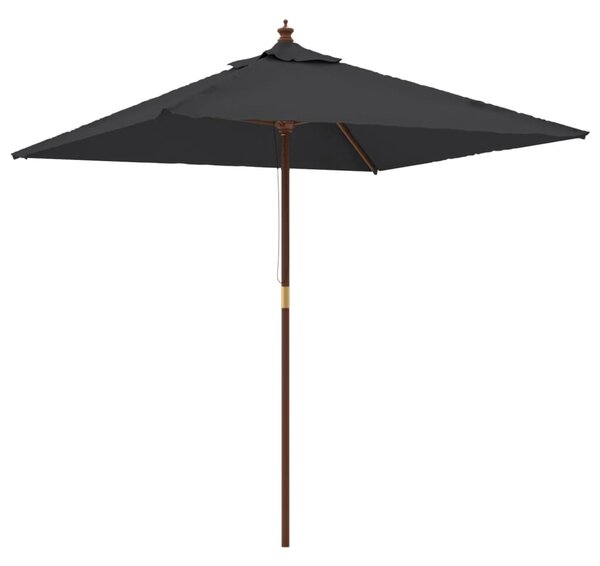 Ombrellone da Giardino con Palo in Legno Nero 198x198x231 cm