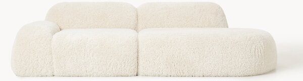 Chaise longue componibile 3 posti in teddy Wolke