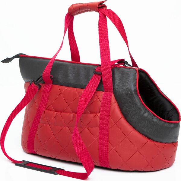 Cuscino per cani Borsa per trasporto cani Borsa per trasporto cani - Pelle finta - Taglia: L - Rosso