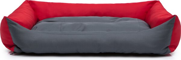 Cuscino per cani Lettino per cani Cuscino per cani Pontes - Eco - 82 x 60 x 16 cm [taglia: XL] - Rosso con grigio