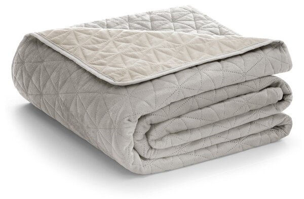 Copriletto greige in velluto con rivestimento trapuntato 170x210 cm Laila – Restilo