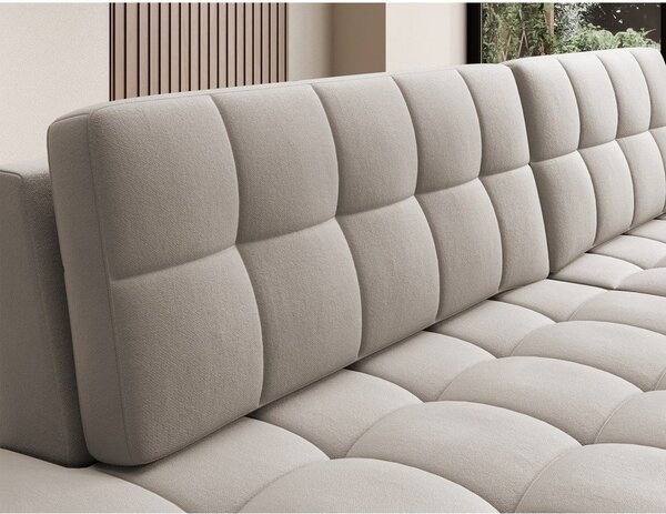 Divano angolare beige allungabile (con penisola a destra/con chaise lounge) con rivestimento in velluto Blezalt – ELTAP
