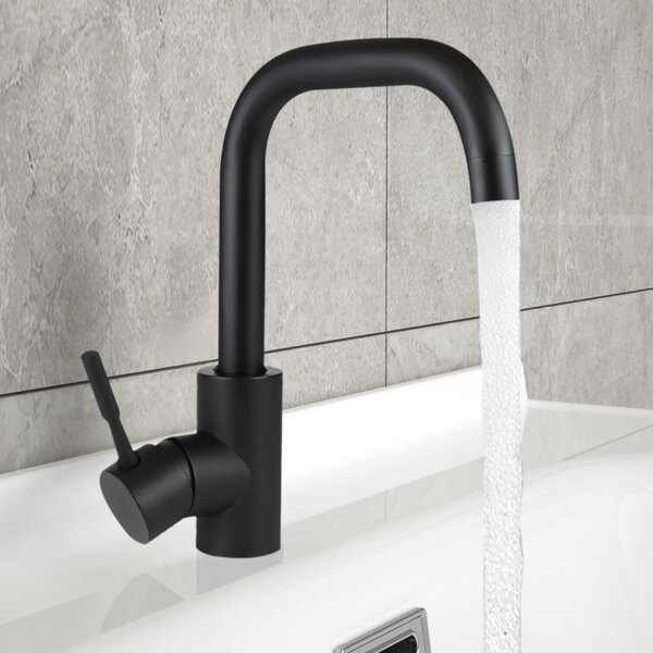 ZMH rubinetto bagno lavabo miscelatore - rubinetti rubinetto nero acqua fredda con altezza bocca 100 mm rubinetto ad alta pressione rubinetto in acciaio inox miscelatore tirante rubinetto bagno, per bagno