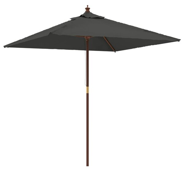 Ombrellone Giardino con Palo in Legno Antracite 198x198x231 cm