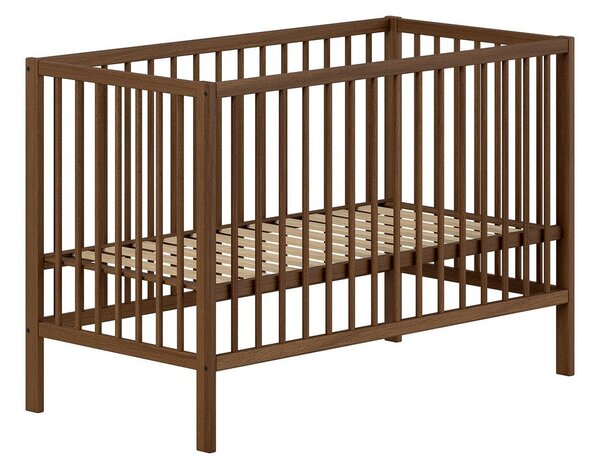 Lettino marrone in faggio massiccio con altezza regolabile 60x120 cm Dino – Vipack