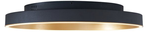 Plafoniera di design nera con oro 60 cm con LED con interruttore a 3 vie - Ingo