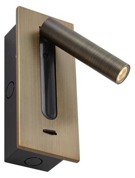 Lampada da parete moderna bronzo scuro con LED - Plaza