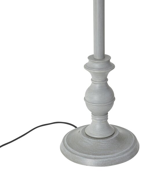 Lampada da terra grigia con paralume beige e interno bianco 45cm - Classico