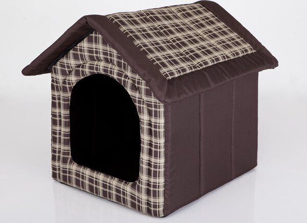 Cuccia per cani, cuccia per cani, letto per cani, casa per gatti, caverna per gatti, piccola L - 52x46 cm, marrone a scacchi