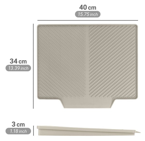 Tappetino scolapiatti beige in plastica 34x40 cm Nelia – Wenko