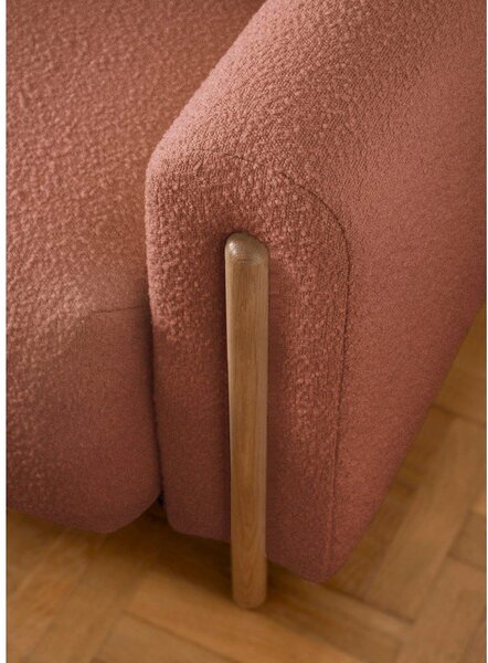 Divano color terracotta allungabile/con contenitore e rivestimento in bouclé 244 cm Arcadova – ELTAP