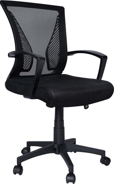 VOUNOT® Sedia da ufficio ergonomica, sedia da scrivania con supporto lombare, nera