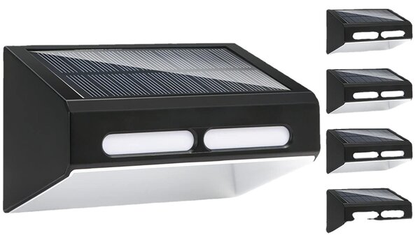 Lampada solare da esterno a parete, colore nero, modello MP4819 (confezione da 2 pezzi), marca Myers Power