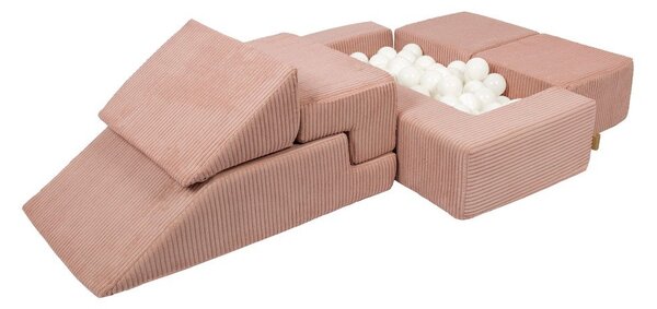 Set per psicomotricità rosa in velluto a coste 100x35x40 cm Montessori – Meowbaby