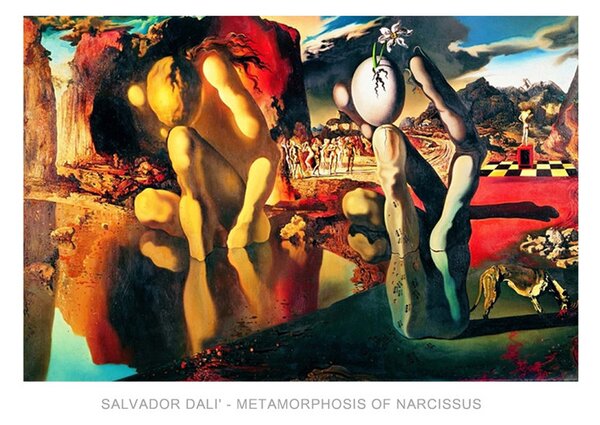 Stampe d'arte Salvador Dali - Metamorphosis Of Narcissus, (70 x 50 cm)
