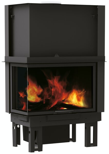 Camino a legna ventilato, forma a L, mod. Firek Evo 2 di Edilkamin – Lato sinistro